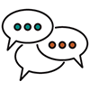 speech bubble icons representing dispute resolution
